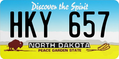 ND license plate HKY657