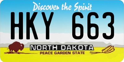 ND license plate HKY663