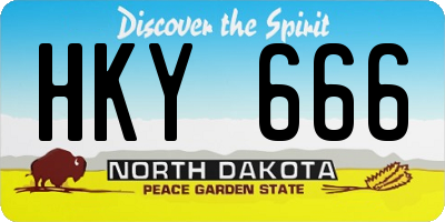 ND license plate HKY666