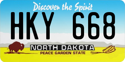 ND license plate HKY668