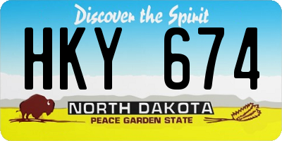 ND license plate HKY674