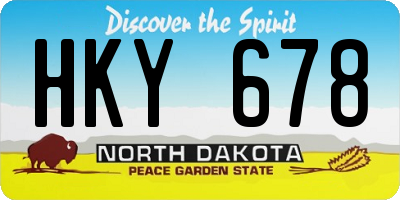 ND license plate HKY678