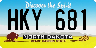 ND license plate HKY681