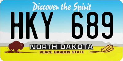 ND license plate HKY689