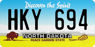 ND license plate HKY694