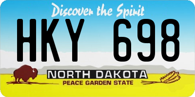 ND license plate HKY698