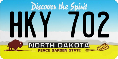 ND license plate HKY702