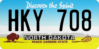 ND license plate HKY708