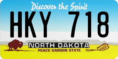 ND license plate HKY718