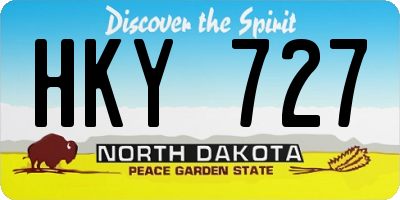 ND license plate HKY727