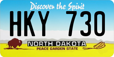 ND license plate HKY730