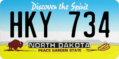 ND license plate HKY734