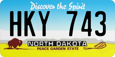 ND license plate HKY743