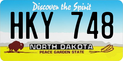 ND license plate HKY748