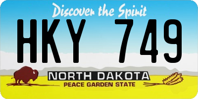 ND license plate HKY749