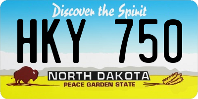ND license plate HKY750
