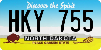 ND license plate HKY755