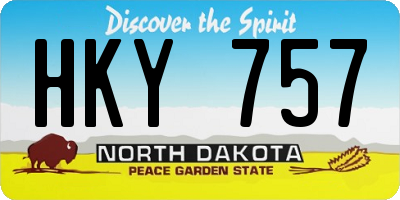 ND license plate HKY757
