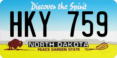 ND license plate HKY759
