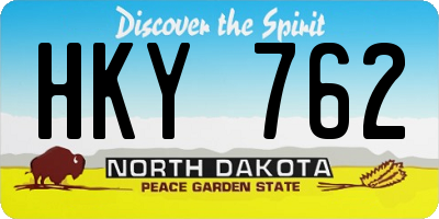 ND license plate HKY762