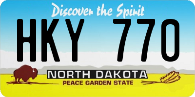 ND license plate HKY770