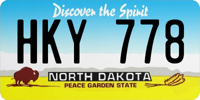 ND license plate HKY778