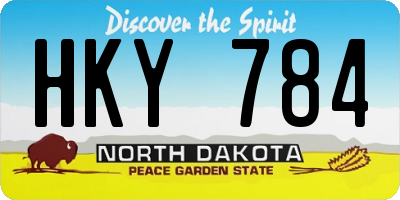 ND license plate HKY784