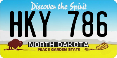 ND license plate HKY786