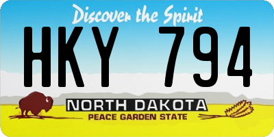 ND license plate HKY794