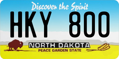 ND license plate HKY800