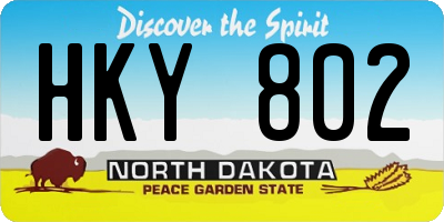 ND license plate HKY802