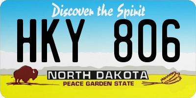 ND license plate HKY806