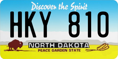 ND license plate HKY810