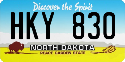 ND license plate HKY830