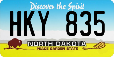 ND license plate HKY835