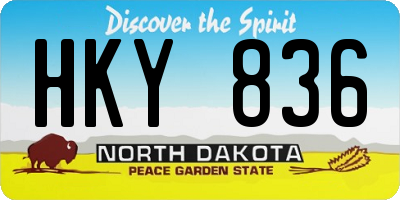 ND license plate HKY836