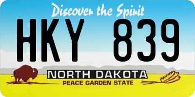 ND license plate HKY839
