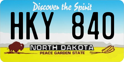 ND license plate HKY840