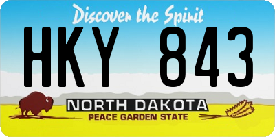 ND license plate HKY843