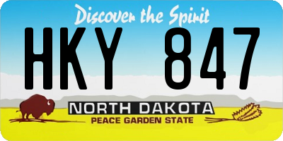 ND license plate HKY847