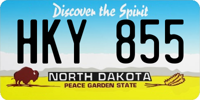 ND license plate HKY855