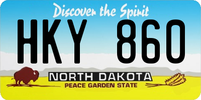 ND license plate HKY860
