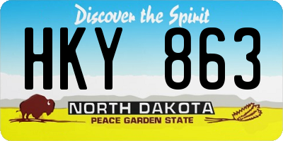 ND license plate HKY863