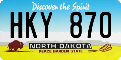 ND license plate HKY870