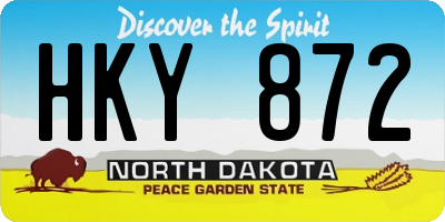 ND license plate HKY872