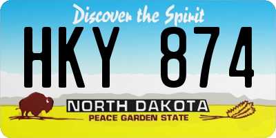 ND license plate HKY874