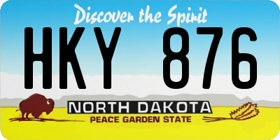 ND license plate HKY876