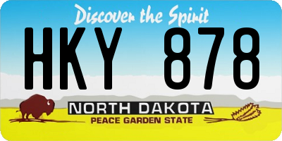 ND license plate HKY878