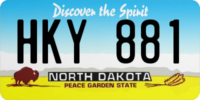 ND license plate HKY881