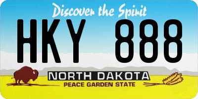ND license plate HKY888